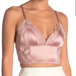 ✨Wild Honey✨ Rose Gold Satin Bralette Size M NWT